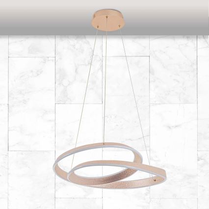 LED Lustr na lanku GLOW LED/75W/230V 4000K pr. 60 cm zlatá