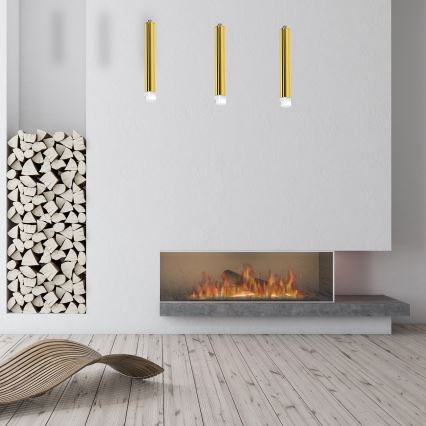 LED Lustr na lanku GOLDIE 3xLED/15W/230V zlatá