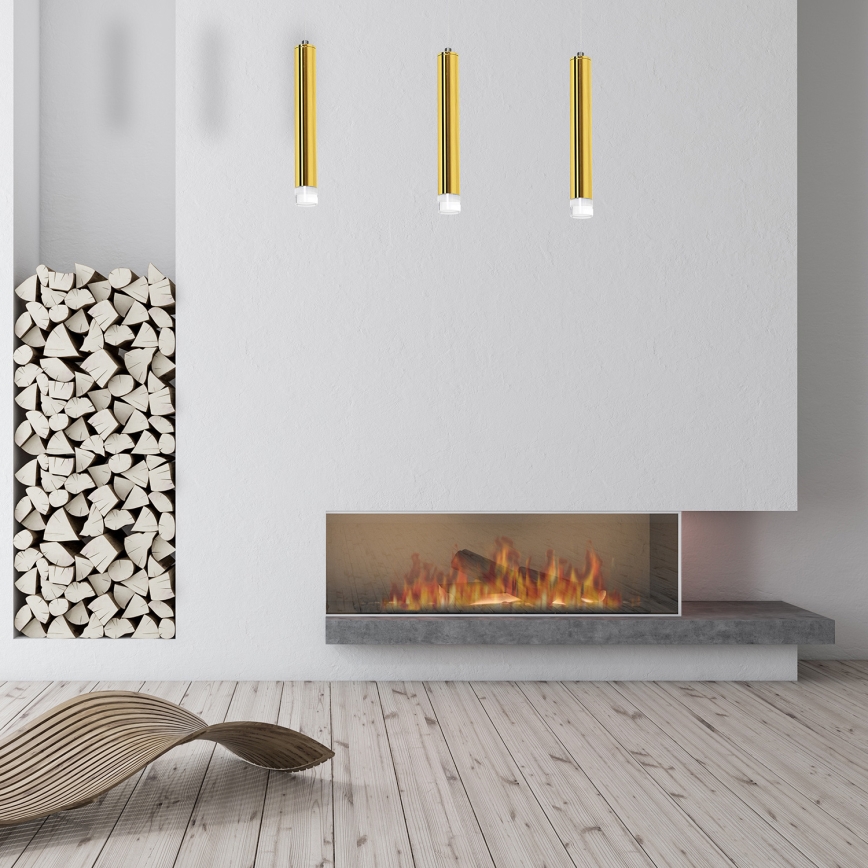 LED Lustr na lanku GOLDIE 3xLED/15W/230V zlatá