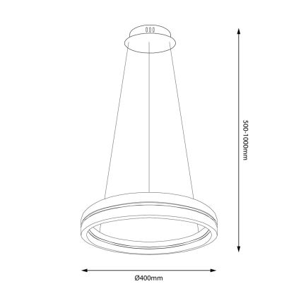 LED Lustr na lanku GRAVITY LED/36W/230V černá