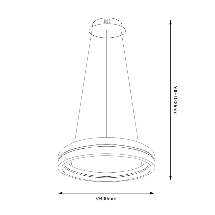 LED Lustr na lanku GRAVITY LED/36W/230V černá