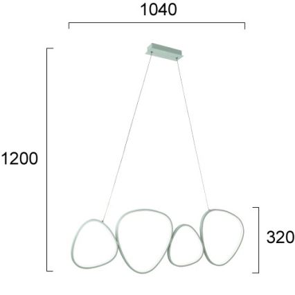 LED Lustr na lanku HELIX LED/50W/230V stříbrná