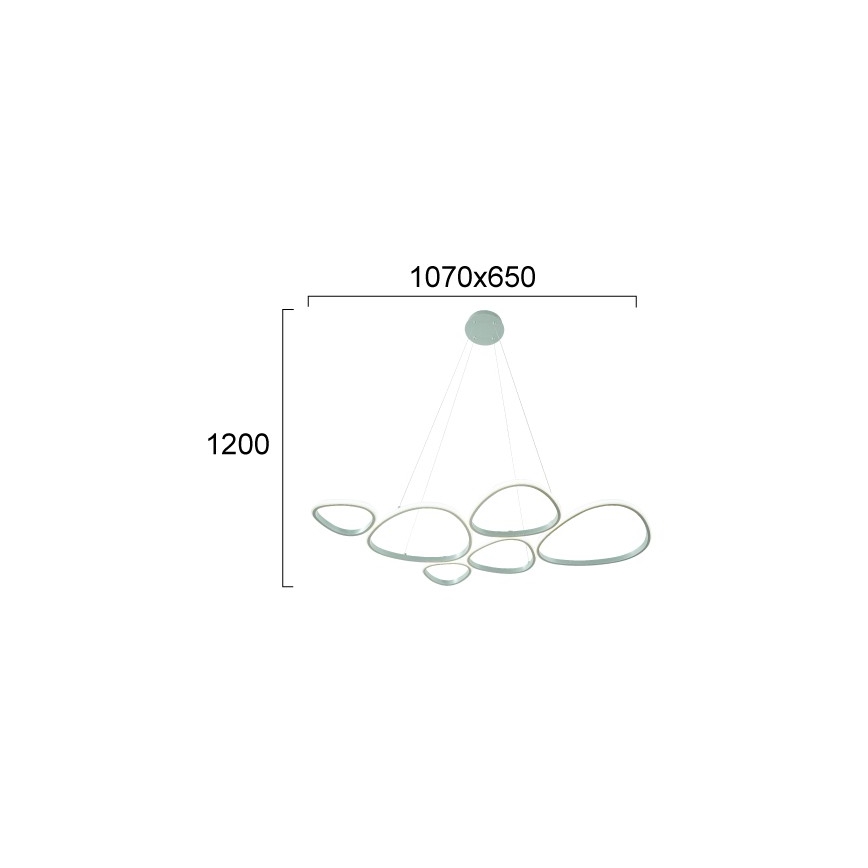 LED Lustr na lanku HELIX LED/61W/230V stříbrná