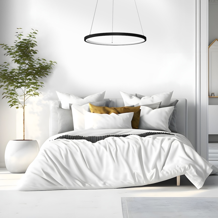 LED Lustr na lanku HOOP LED/27W/230V pr. 50 cm 4000K černá