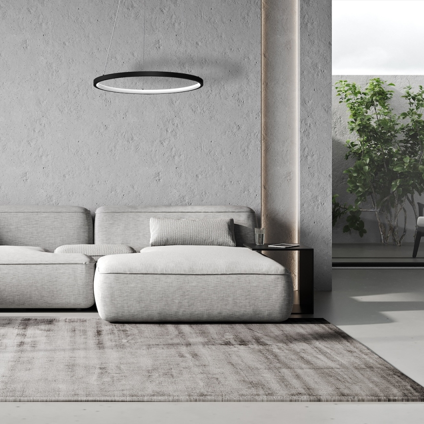 LED Lustr na lanku HOOP LED/27W/230V pr. 50 cm 4000K černá
