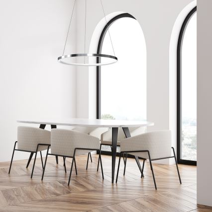 LED Lustr na lanku HOOP LED/27W/230V pr. 50 cm 4000K lesklý chrom