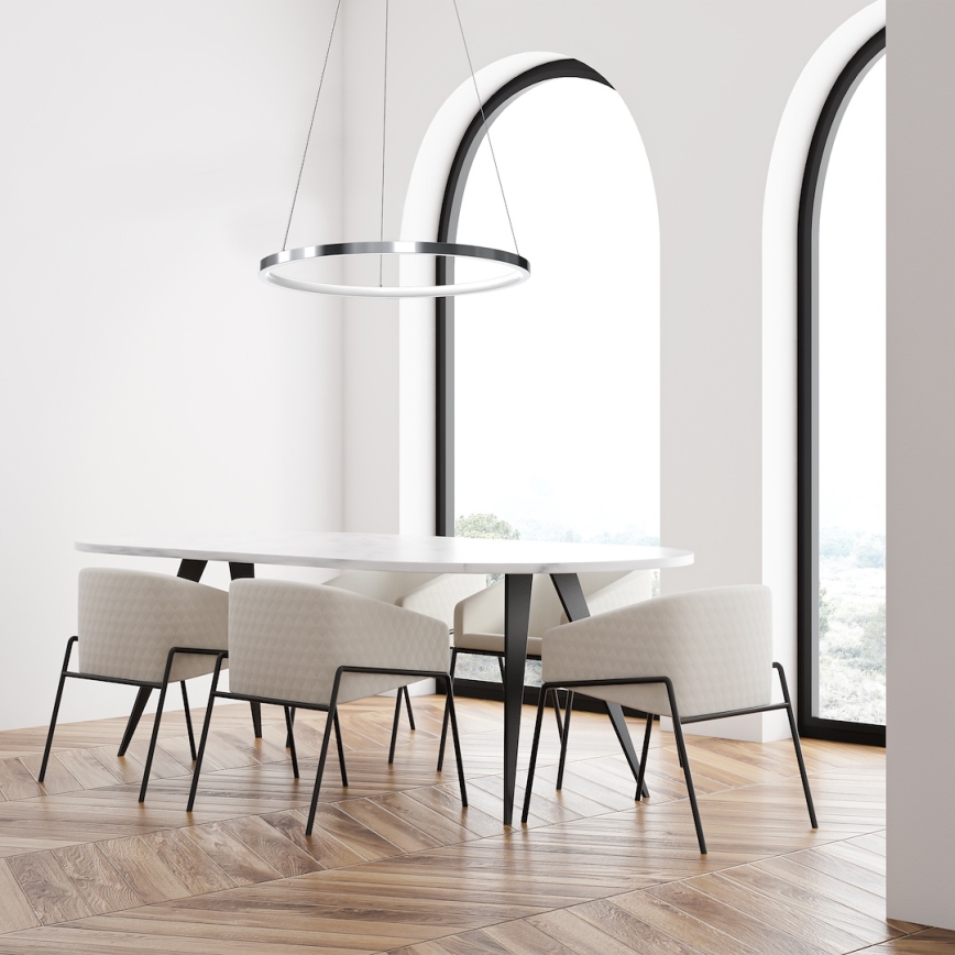LED Lustr na lanku HOOP LED/27W/230V pr. 50 cm 4000K lesklý chrom