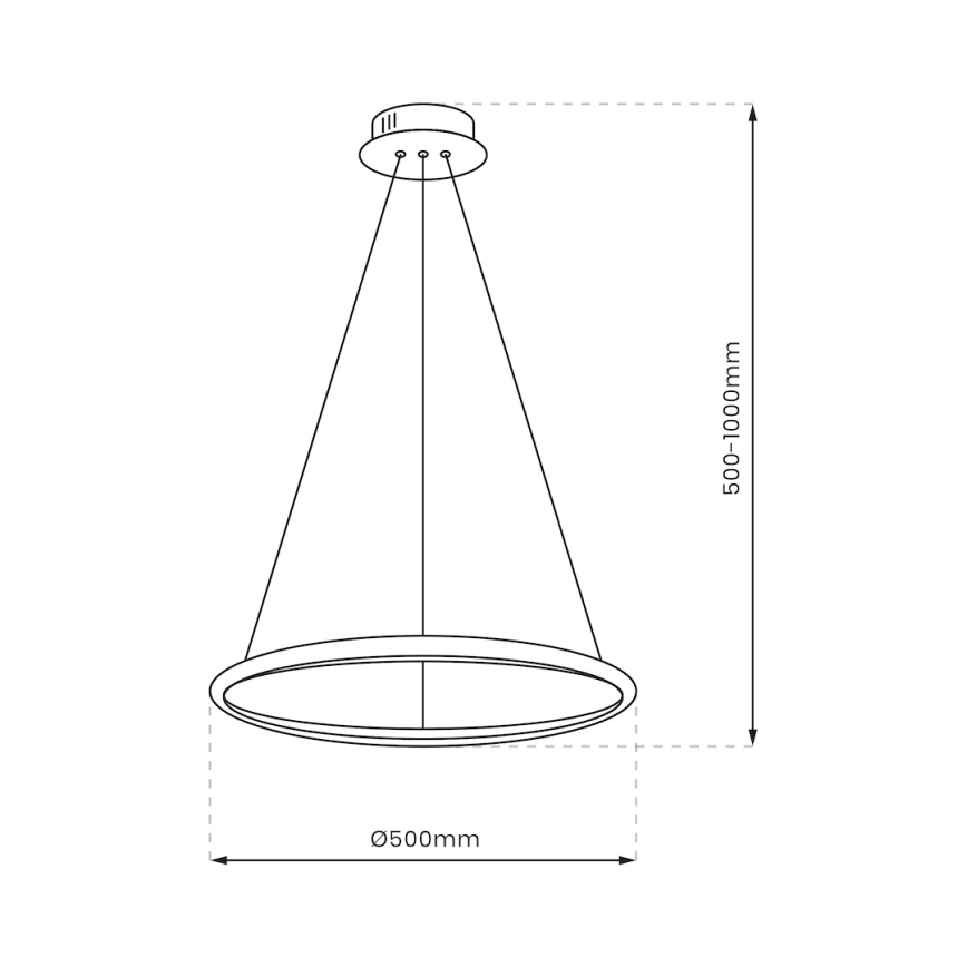 LED Lustr na lanku HOOP LED/27W/230V pr. 50 cm 4000K lesklý chrom
