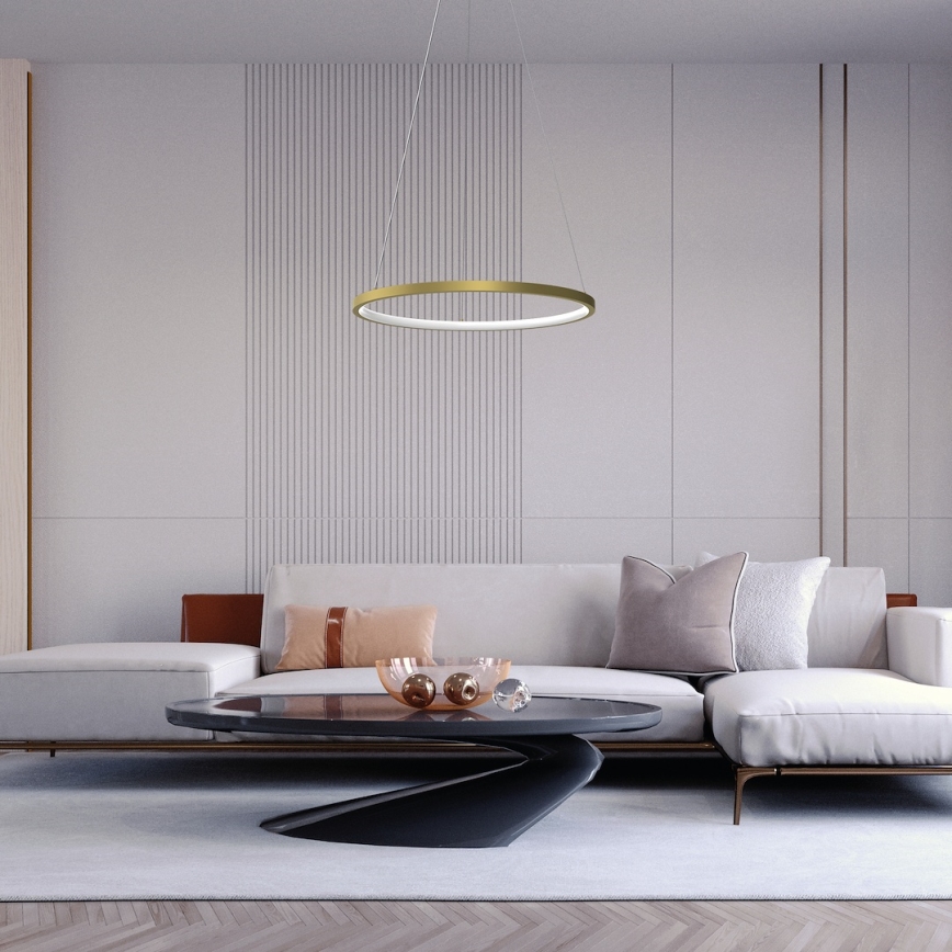 LED Lustr na lanku HOOP LED/27W/230V pr. 50 cm 4000K zlatá