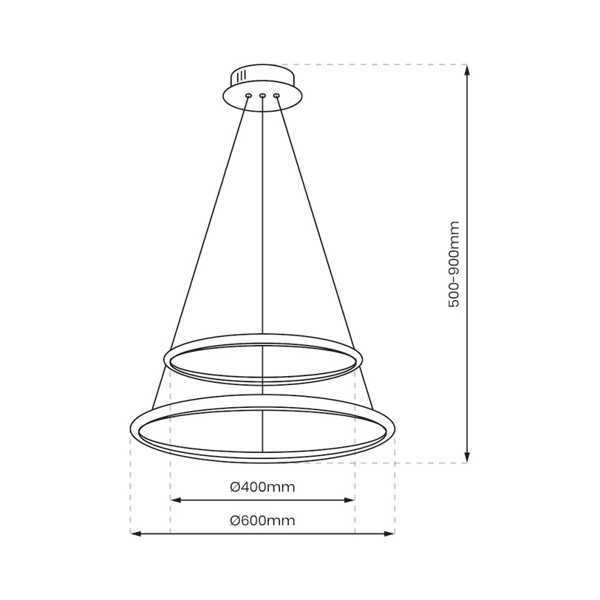 LED Lustr na lanku HOOP LED/51W/230V pr. 60 cm 4000K lesklý chrom
