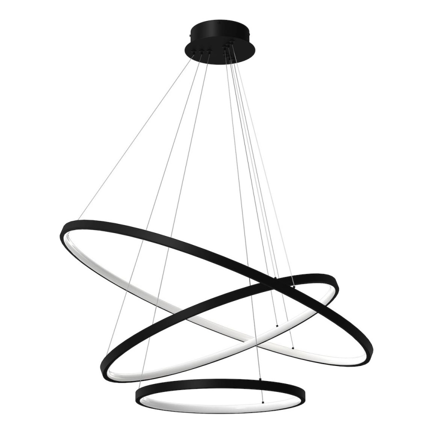 LED Lustr na lanku HOOP LED/93W/230V pr. 80 cm 4000K černá