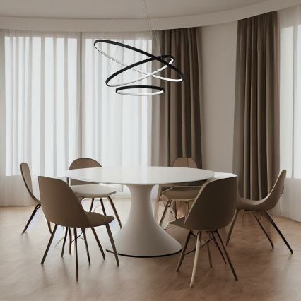 LED Lustr na lanku HOOP LED/93W/230V pr. 80 cm 4000K černá