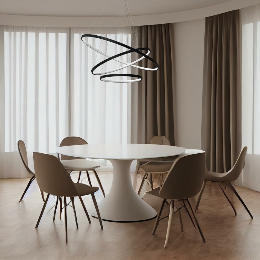 LED Lustr na lanku HOOP LED/93W/230V pr. 80 cm 4000K černá