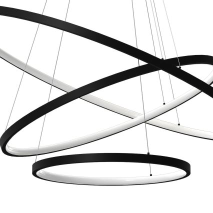 LED Lustr na lanku HOOP LED/93W/230V pr. 80 cm 4000K černá