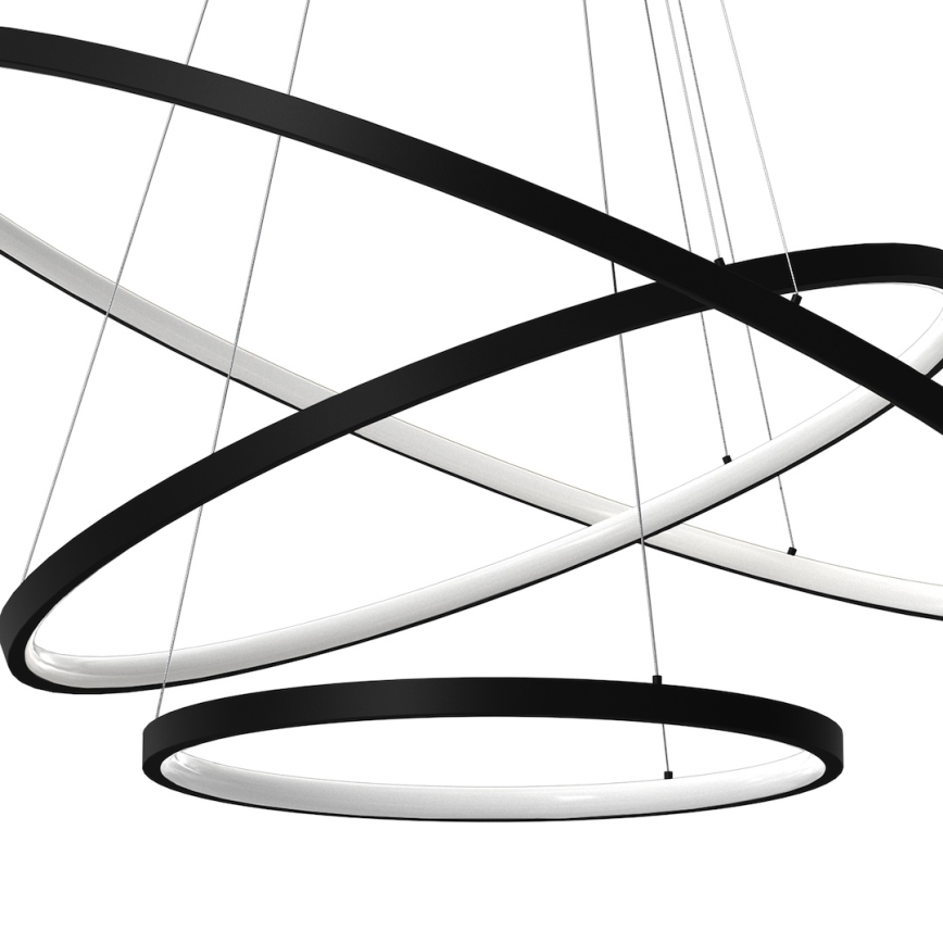 LED Lustr na lanku HOOP LED/93W/230V pr. 80 cm 4000K černá