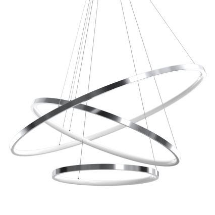 LED Lustr na lanku HOOP LED/93W/230V pr. 80 cm 4000K lesklý chrom
