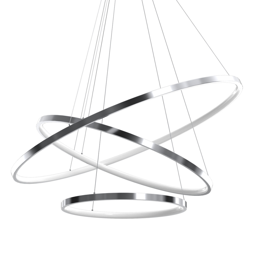 LED Lustr na lanku HOOP LED/93W/230V pr. 80 cm 4000K lesklý chrom