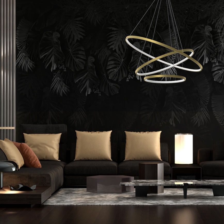 LED Lustr na lanku HOOP LED/93W/230V pr. 80 cm 4000K zlatá