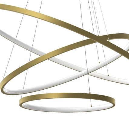 LED Lustr na lanku HOOP LED/93W/230V pr. 80 cm 4000K zlatá