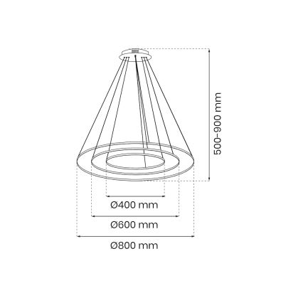 LED Lustr na lanku HOOP LED/93W/230V pr. 80 cm 4000K zlatá