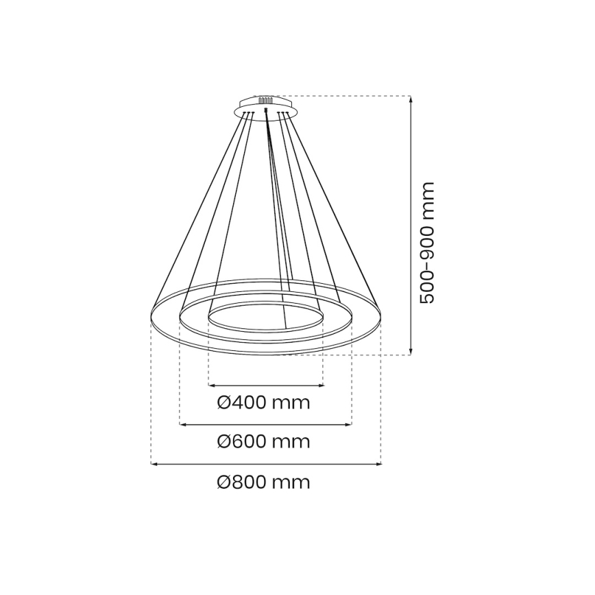 LED Lustr na lanku HOOP LED/93W/230V pr. 80 cm 4000K zlatá