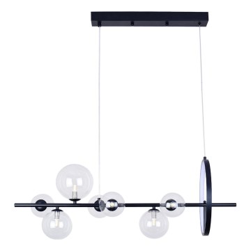 LED Lustr na lanku HYBRID LED/15W/230V + 7xG9/6W 4000K černá