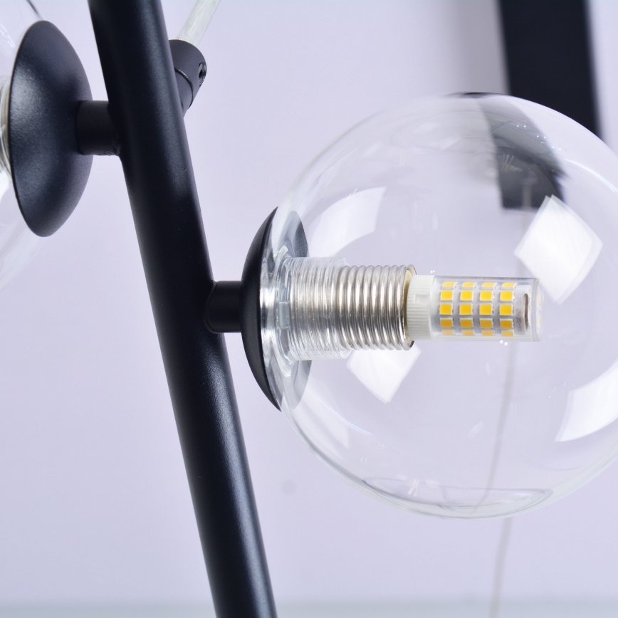 LED Lustr na lanku HYBRID LED/15W/230V + 7xG9/6W 4000K černá