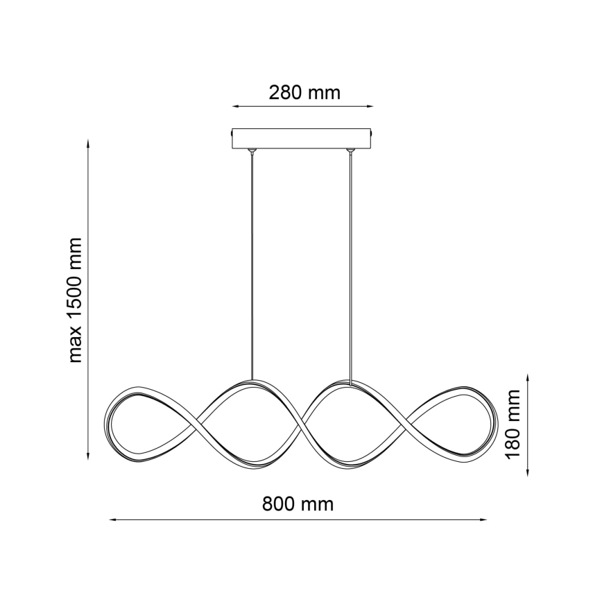 LED Lustr na lanku INFINITO LED/34W/230V černá