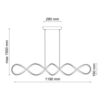 LED Lustr na lanku INFINITO LED/43W/230V černá