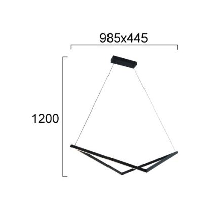 LED Lustr na lanku ISLA LED/32W/230V černá