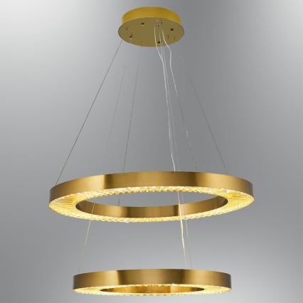 LED Lustr na lanku JESI LED/140W/230V 3000K pr. 100 cm bronzová