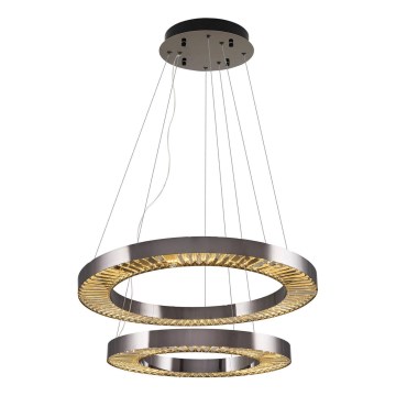 LED Lustr na lanku JESI LED/140W/230V 3000K pr. 100 cm stříbrná