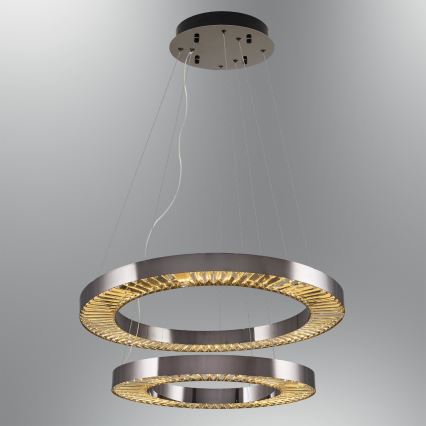 LED Lustr na lanku JESI LED/140W/230V 3000K pr. 100 cm stříbrná