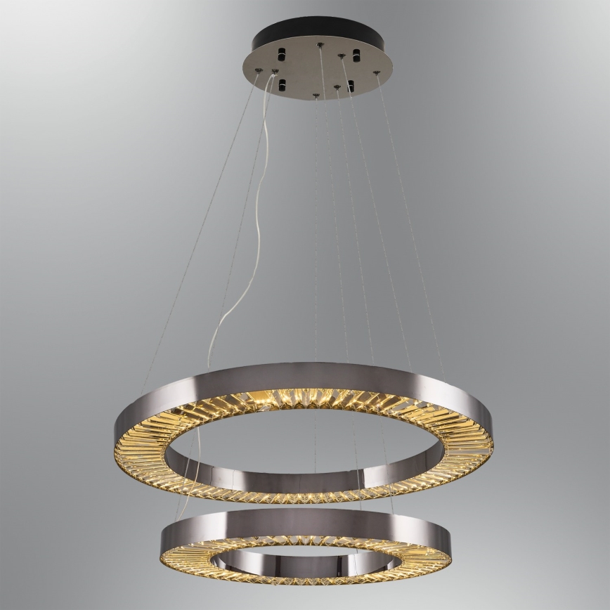 LED Lustr na lanku JESI LED/140W/230V 3000K pr. 100 cm stříbrná