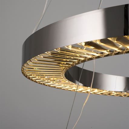 LED Lustr na lanku JESI LED/140W/230V 3000K pr. 100 cm stříbrná