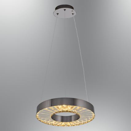 LED Lustr na lanku JESI LED/35W/230V 3000K pr. 40 cm stříbrná