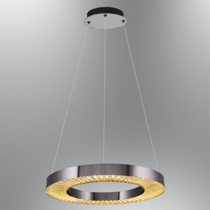 LED Lustr na lanku JESI LED/35W/230V 3000K pr. 60 cm stříbrná