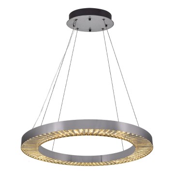 LED Lustr na lanku JESI LED/85W/230V 3000K pr. 80 cm stříbrná