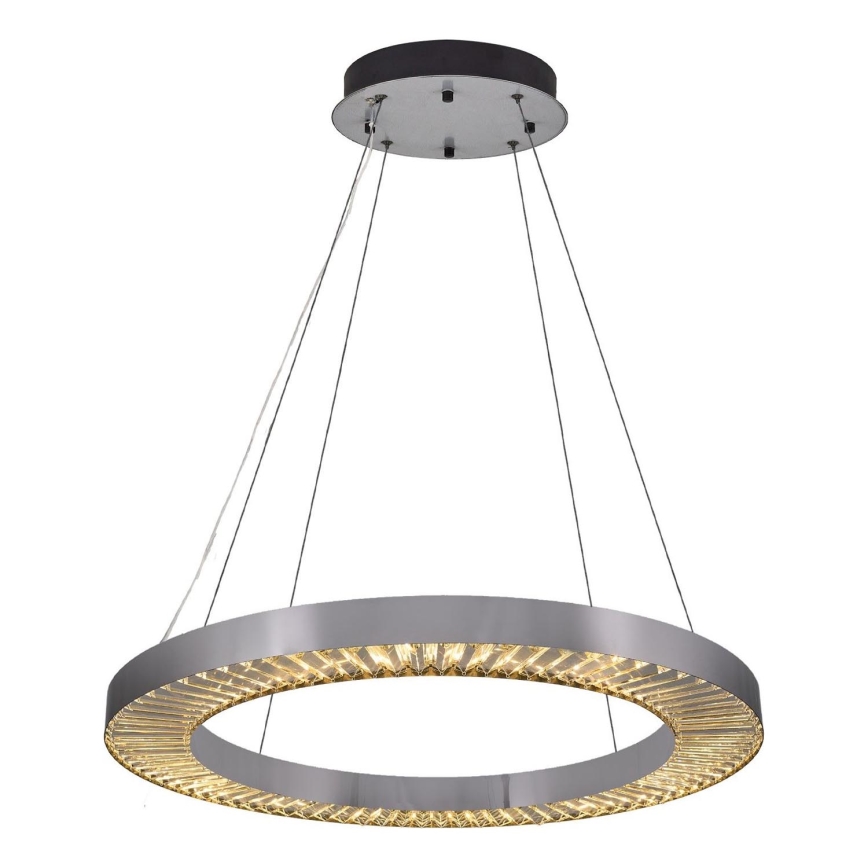 LED Lustr na lanku JESI LED/85W/230V 3000K pr. 80 cm stříbrná