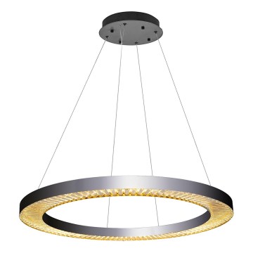 LED Lustr na lanku JESI LED/90W/230V 3000K pr. 100 cm stříbrná