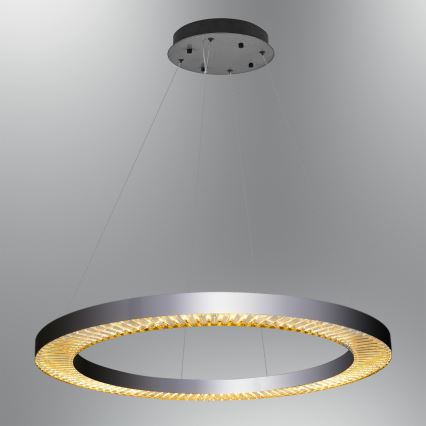 LED Lustr na lanku JESI LED/90W/230V 3000K pr. 100 cm stříbrná
