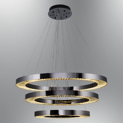 LED Lustr na lanku JESI LED/99W/230V 3000K pr. 100 cm stříbrná