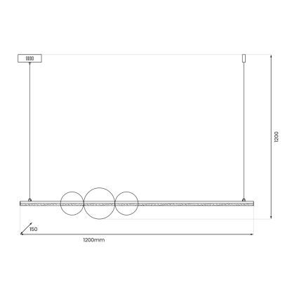 LED Lustr na lanku KUGEL LED/30W/230V černá