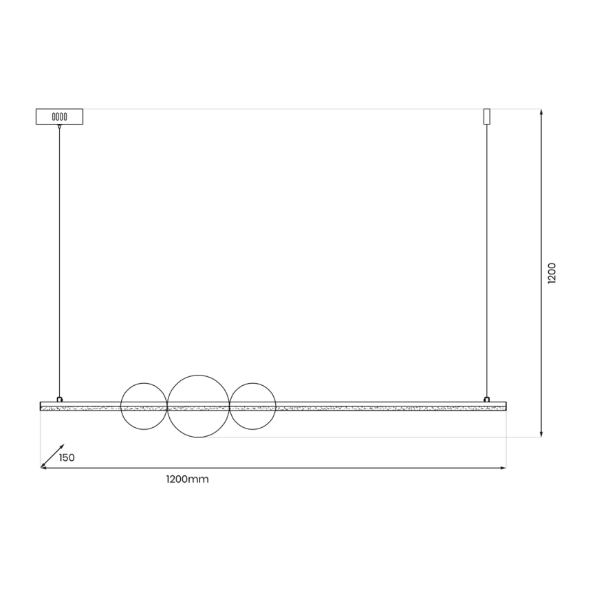 LED Lustr na lanku KUGEL LED/30W/230V černá