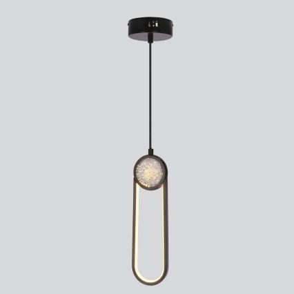 LED Lustr na lanku LACRIMA LED/15W/230V 3000K černá