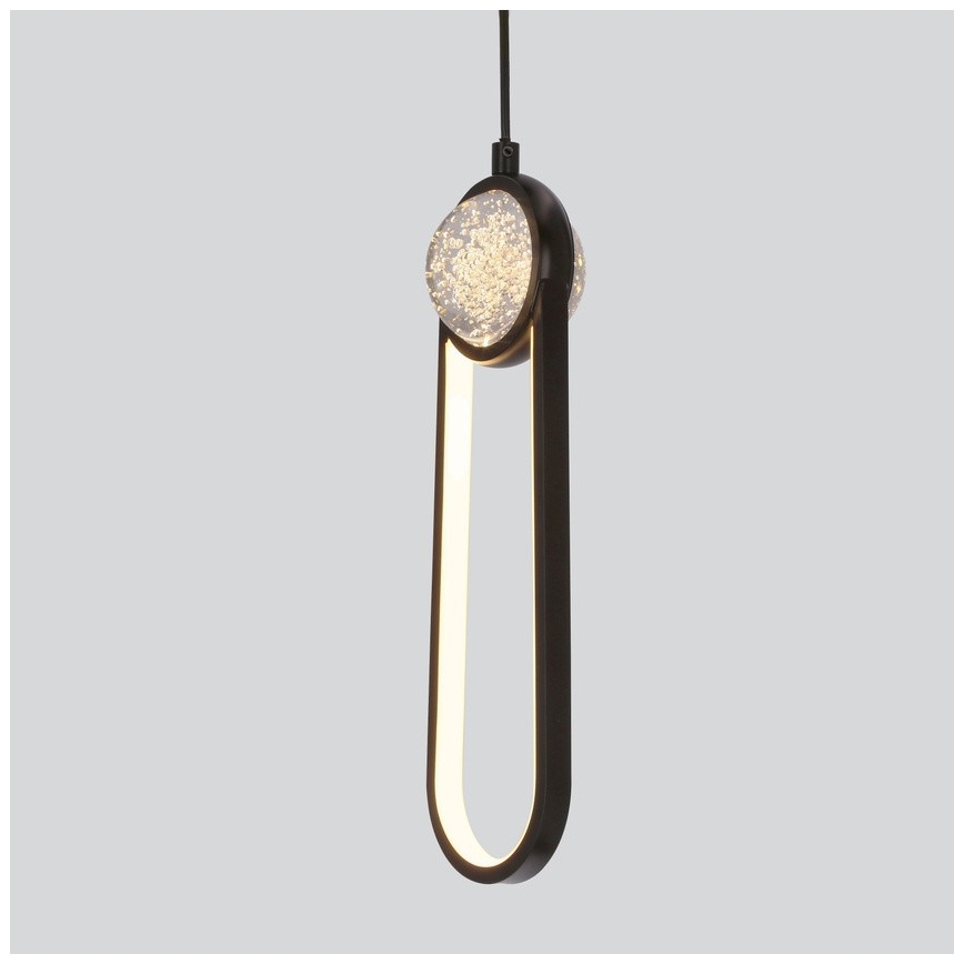 LED Lustr na lanku LACRIMA LED/15W/230V 3000K černá