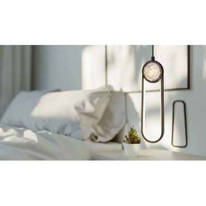 LED Lustr na lanku LACRIMA LED/15W/230V 3000K černá