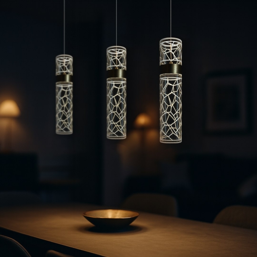 LED Lustr na lanku LAGOS LED/24W/230V zlatá