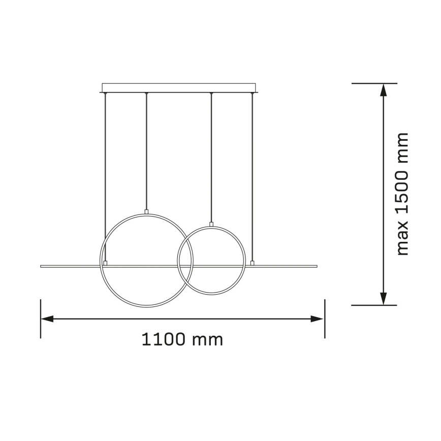 LED Lustr na lanku LAURA LED/42W/230V zlatá