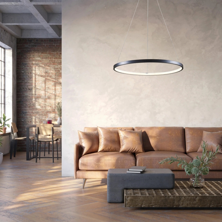 LED Lustr na lanku LEA LED/20W/230V 4000K pr. 50 cm černá